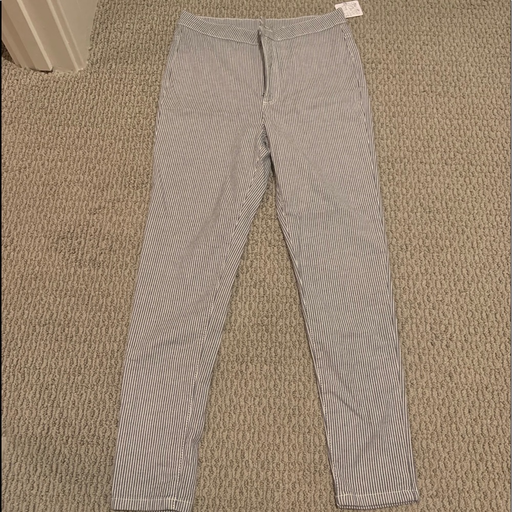 Free people blue and white striped pants NWT